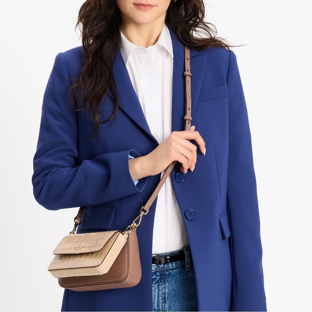 Kate Spade Double Up Croc Embossed Crossbody Bag